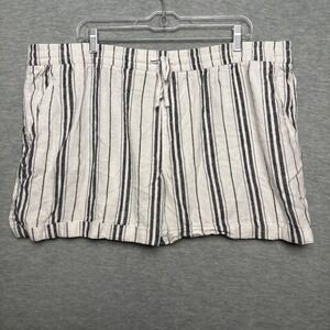 Old Navy Linen Striped Womens Shorts  XXL Drawstring Casual‎ Comfy Loungewear